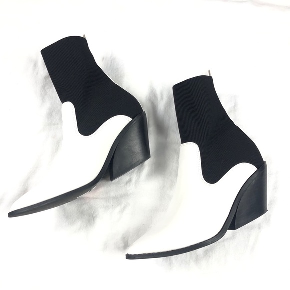 ASOS Shoes - Asos white point toe sock ankle bootie us 7